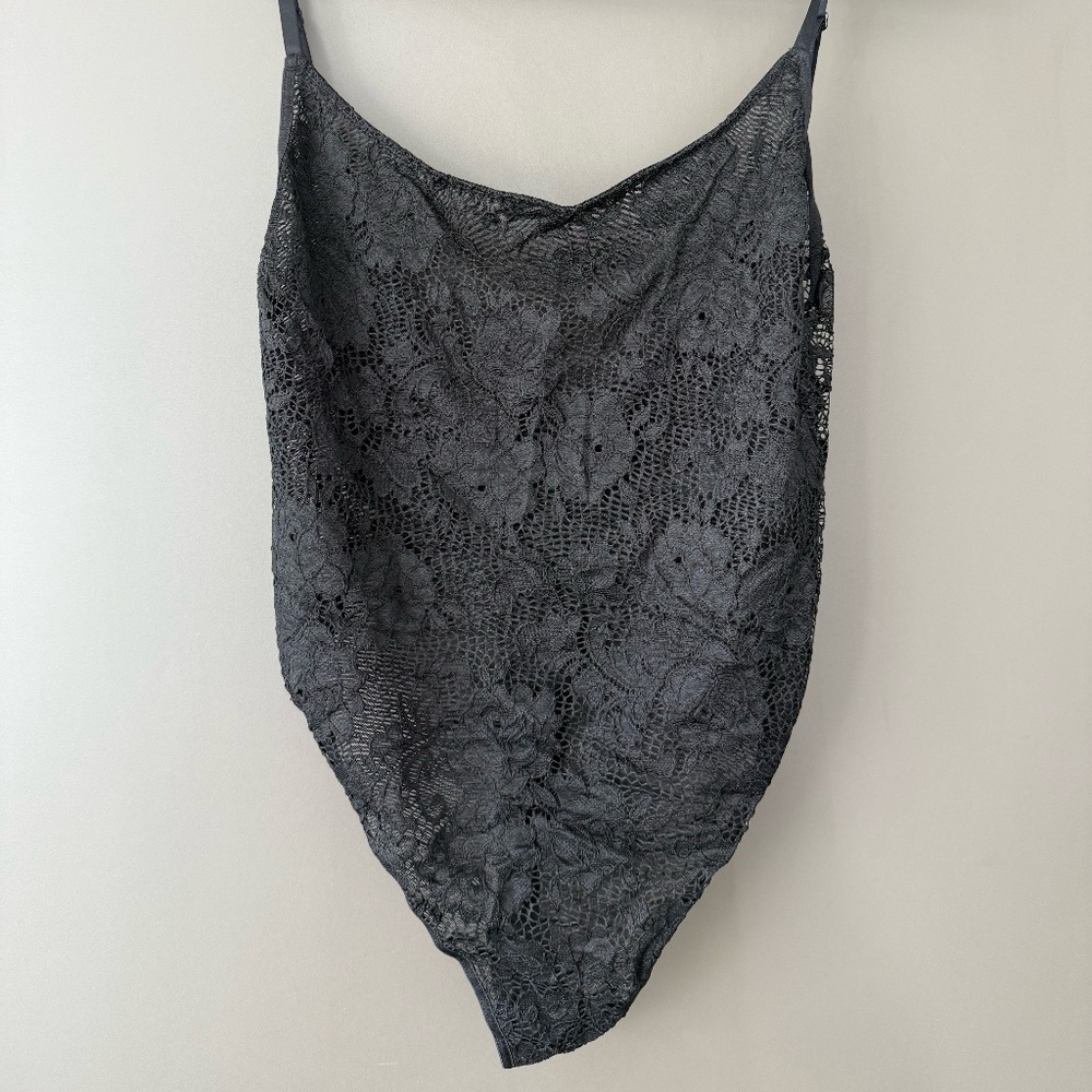 Sexy Black Lace Bodysuit Stretchy Material Size S Black Bodysuit Low Back